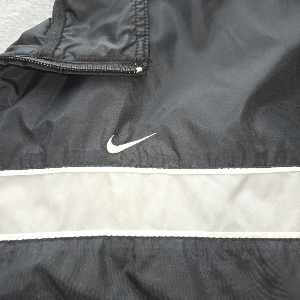 Vintage Nike Windbreaker Jacket XL Black White Stripe Full Zip Retro 90's Style - Picture 3 of 9
